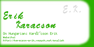 erik karacson business card